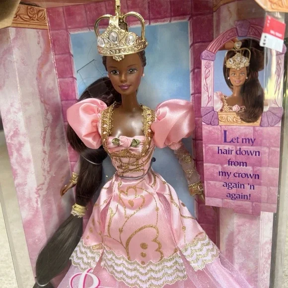 Mattel 1997 Rapunzel Barbie #18164 NRFB Long Hair Crown - Picture 10 of 12